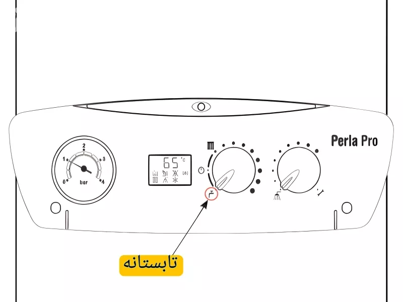 تنظیمات وضعیت تابستانی پکیج بوتان مدل پرلا برای آب گرم مصرفی