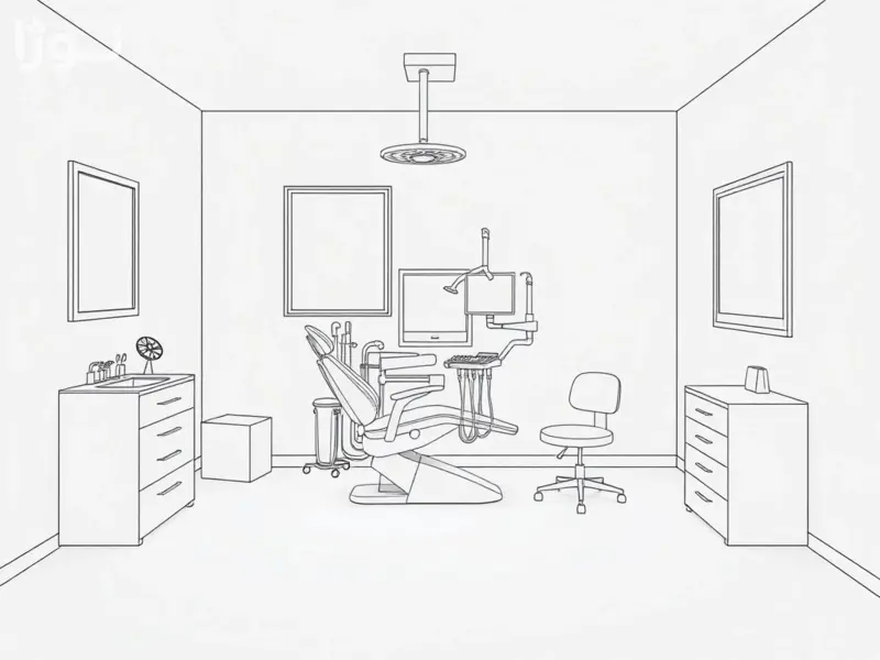 لوله کشی توکار یونیت دندانپزشکی - نمای زیبا و حرفه‌ای مطب دندانپزشکی با لوله کشی زیرکار